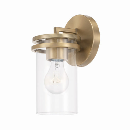 Fuller One Light Wall Sconce in Aged Brass