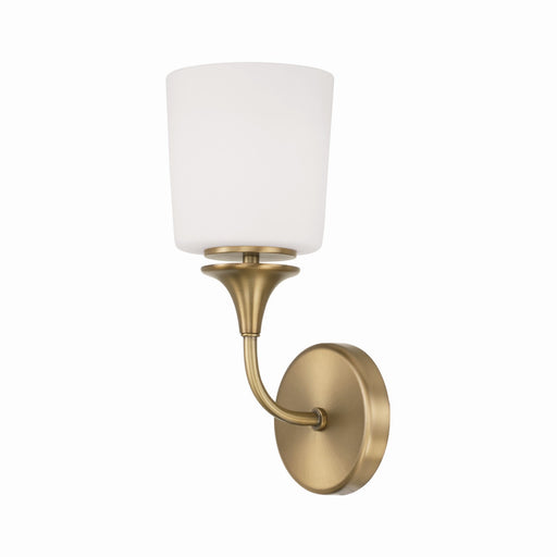 Presley One Light Wall Sconce in Aged Brass