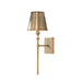 Whitney One Light Wall Sconce in Aged Brass