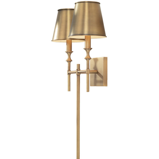 Whitney Two Light Wall Sconce in Aged Brass