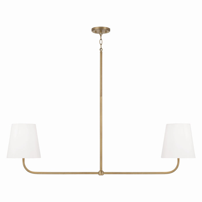 Brody Two Light Island Pendant in Aged Brass