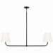 Brody Two Light Island Pendant in Matte Black