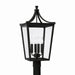 Adair Four Light Outdoor Post Lantern in Black