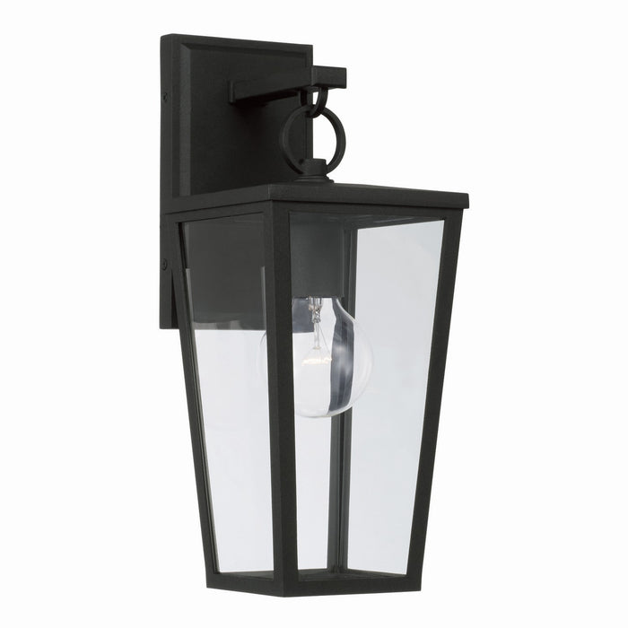 Elliott One Light Outdoor Wall Lantern in Black