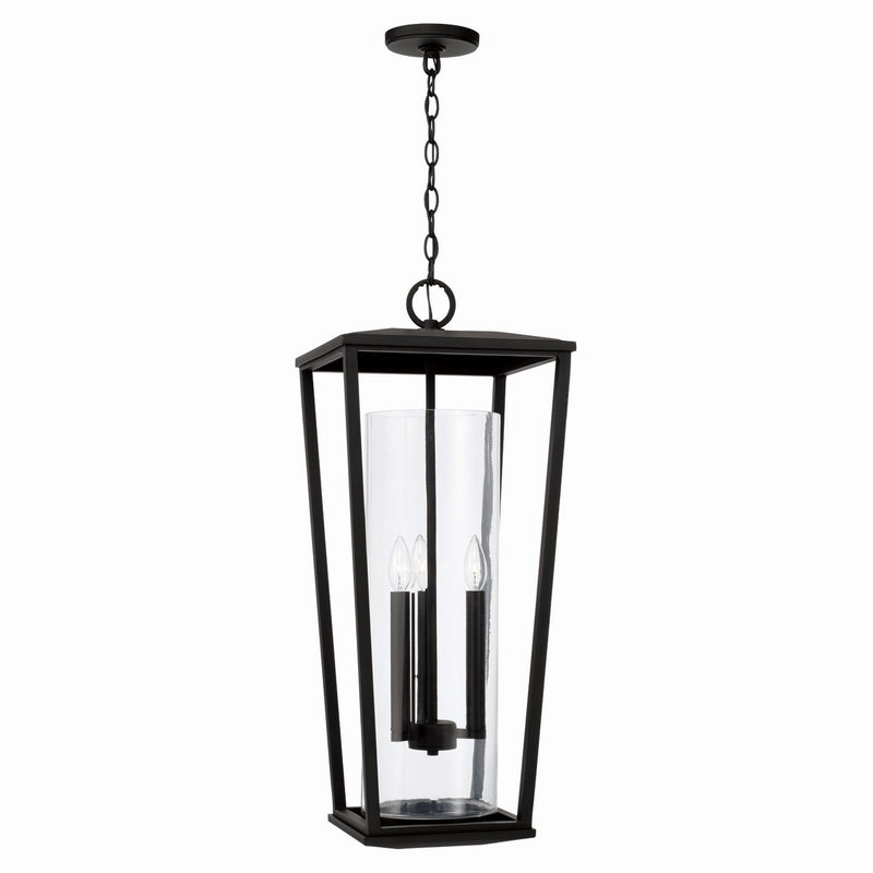 Elliott Three Light Outdoor Hanging Lantern in Black