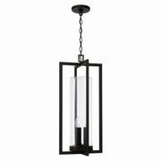 Kent Three Light Outdoor Hanging Lantern in Black