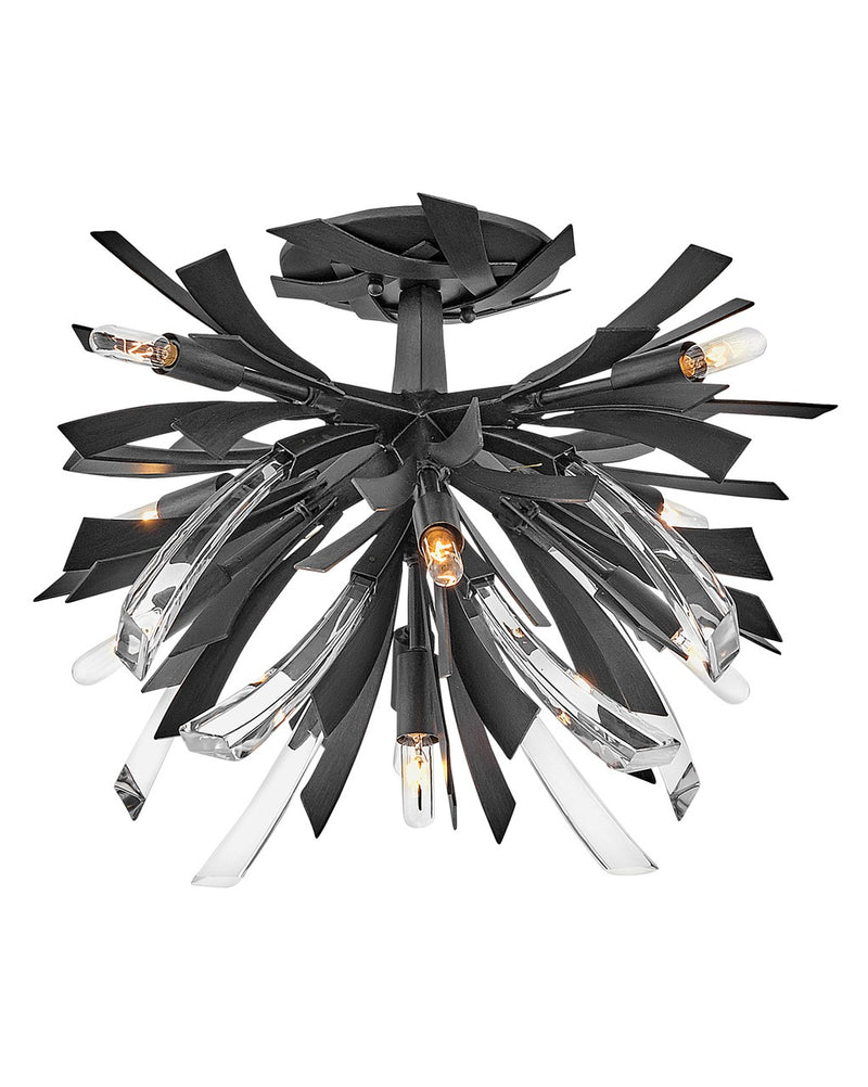 Vida LED Semi-Flush Mount in Brushed Graphite