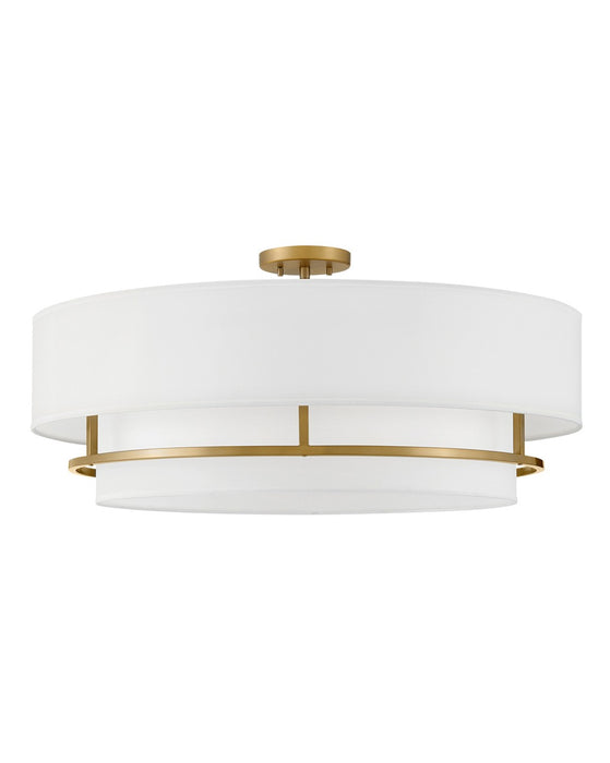 Graham LED Semi-Flush Mount in Lacquered Brass