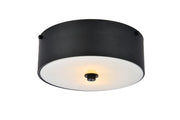 Hazen 2-Light Flush Mount in Flat Black & White