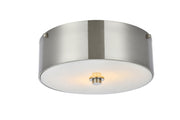 Hazen 2-Light Flush Mount in Burnished Nickel & White