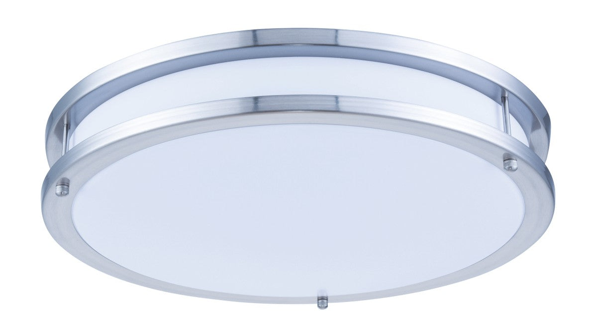 Daxter Flush Mount in White & Nickel