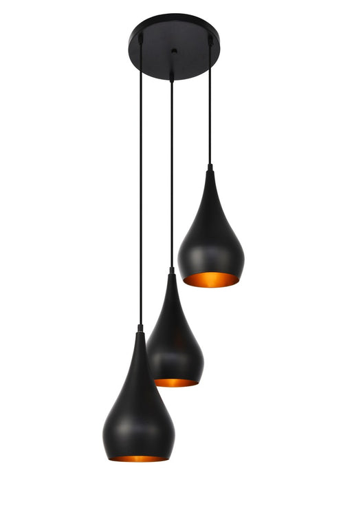 Nora 3-Light Pendant in Black