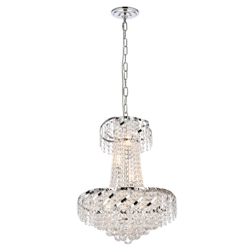Belenus 6-Light Pendant in Chrome with Clear Royal Cut Crystal