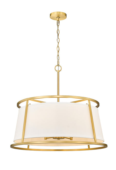 Lenyx Pendant Six Light Pendant in Rubbed Brass by Z-Lite Lighting