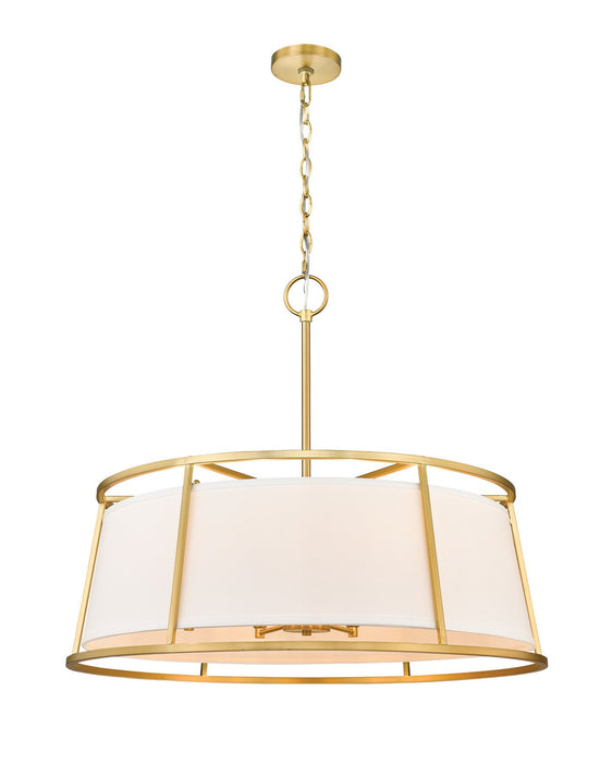 Lenyx Pendant Eight Light Pendant in Rubbed Brass by Z-Lite Lighting