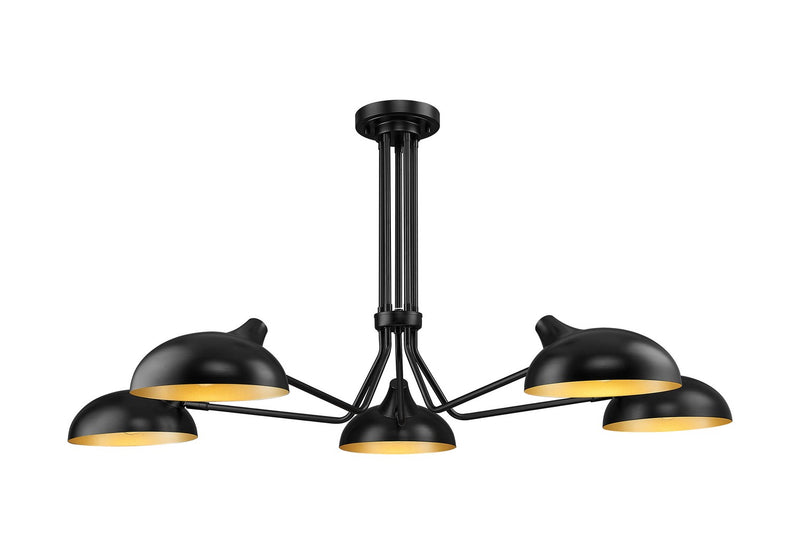 Bellamy Five Light Semi Flush Mount in Matte Black by Z-Lite Lighting
