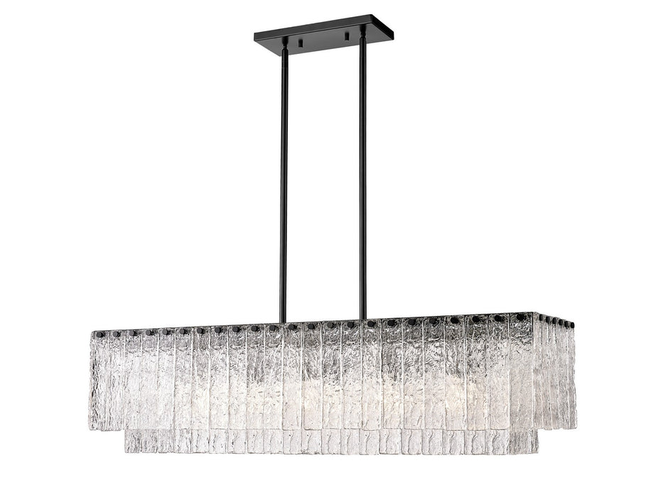 Glacier Five Light Island Pendant in Matte Black by Z-Lite Lighting