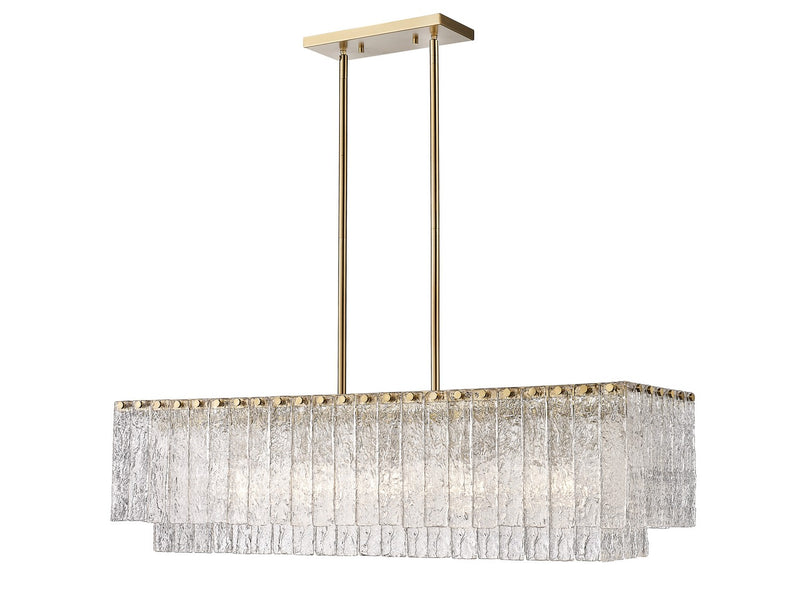 Glacier Five Light Island Pendant in Modern Gold by Z-Lite Lighting