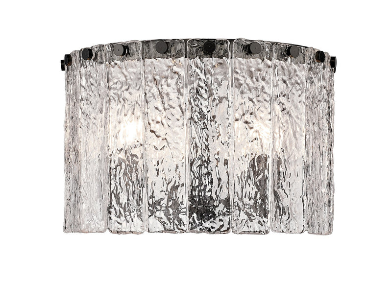 Glacier Three Light Flush Mount in Matte Black by Z-Lite Lighting