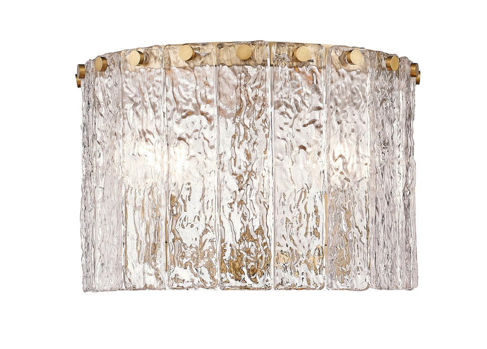 Glacier Three Light Flush Mount in Modern Gold by Z-Lite Lighting