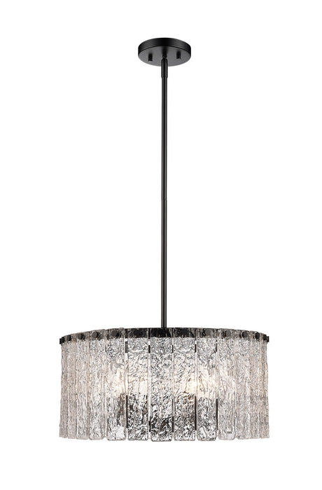 Glacier Five Light Pendant in Matte Black by Z-Lite Lighting