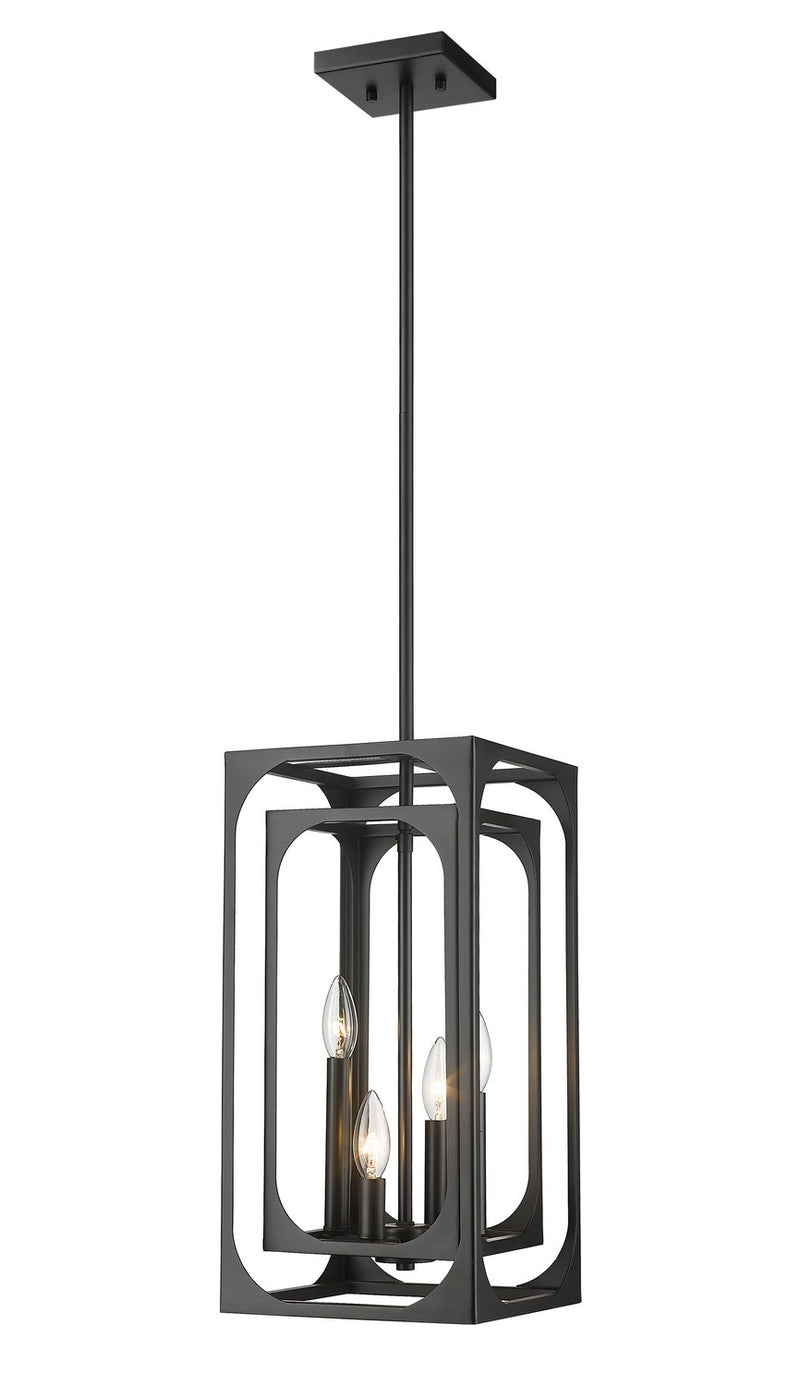 Easton Four Light Chandelier in Matte Black by Z-Lite Lighting