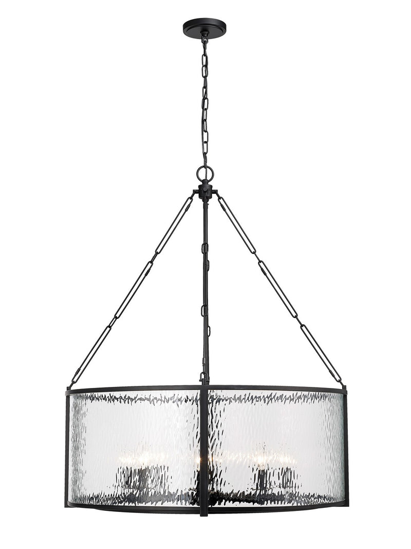 Barrington Eight Light Pendant in Matte Black by Z-Lite Lighting