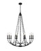Arabella Ten Light Chandelier in Matte Black by Z-Lite Lighting