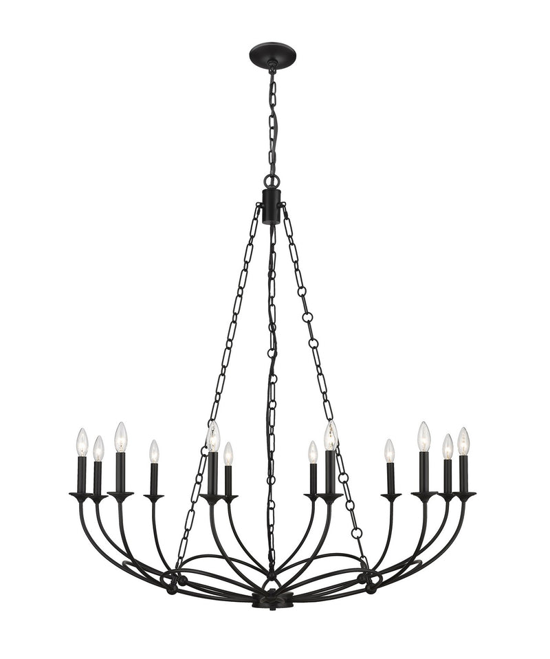 Arabella 12 Light Chandelier in Matte Black by Z-Lite Lighting