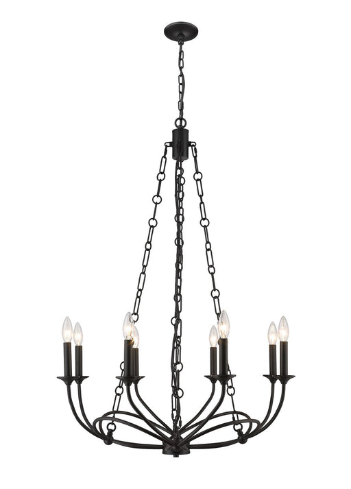 Arabella Eight Light Chandelier in Matte Black by Z-Lite Lighting