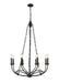 Arabella Eight Light Chandelier in Matte Black by Z-Lite Lighting