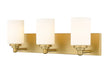 Soledad Three Light Vanity in Brushed Gold by Z-Lite Lighting