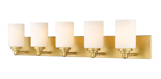 Soledad Five Light Vanity in Brushed Gold by Z-Lite Lighting