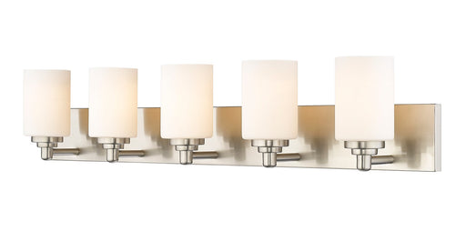 Soledad Five Light Vanity in Brushed Nickel by Z-Lite Lighting
