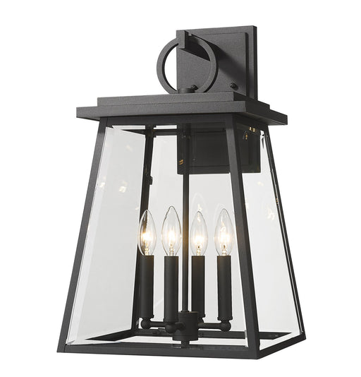 Broughton Four Light Outdoor Wall Sconce in Black by Z-Lite Lighting