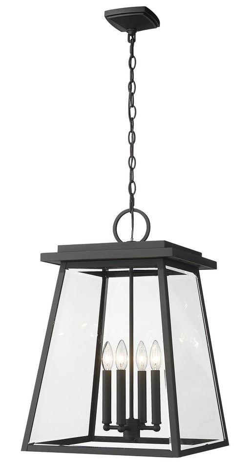 Broughton Four Light Outdoor Chain Mount in Black by Z-Lite Lighting