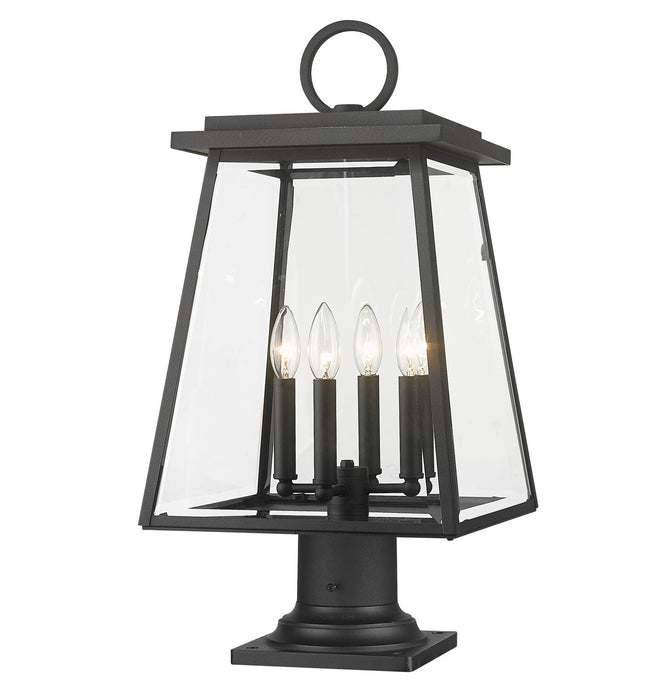 Broughton Four Light Outdoor Pier Mount in Black by Z-Lite Lighting