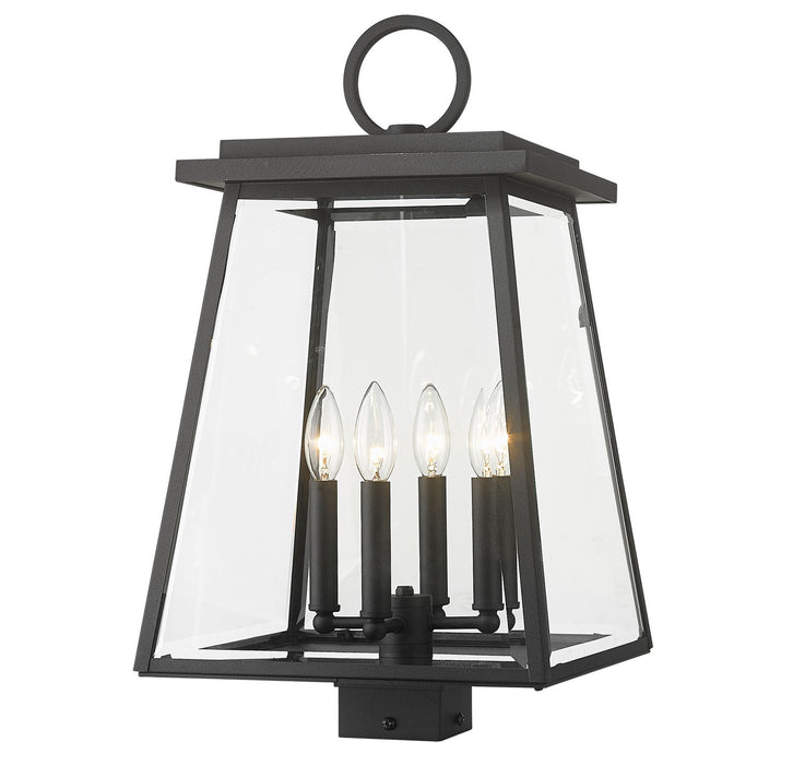 Broughton Four Light Outdoor Post Mount in Black by Z-Lite Lighting