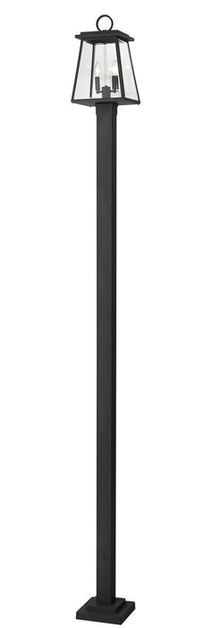 Broughton Two Light Outdoor Post Mount in Black by Z-Lite Lighting