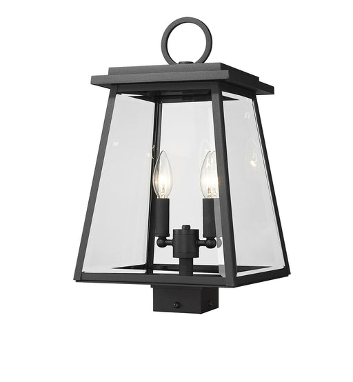 Broughton Two Light Outdoor Post Mount in Black by Z-Lite Lighting
