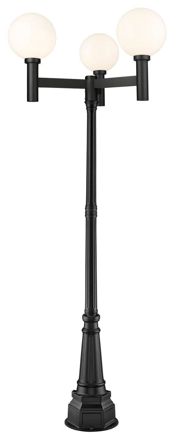 Laurent Three Light Outdoor Post Mount in Black