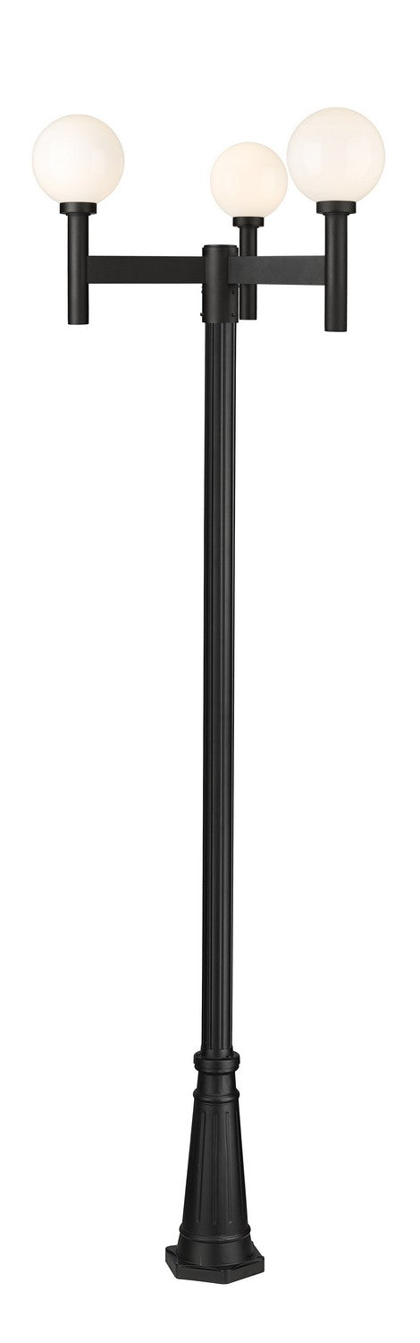 Laurent Three Light Outdoor Post Mount in Black by Z-Lite Lighting