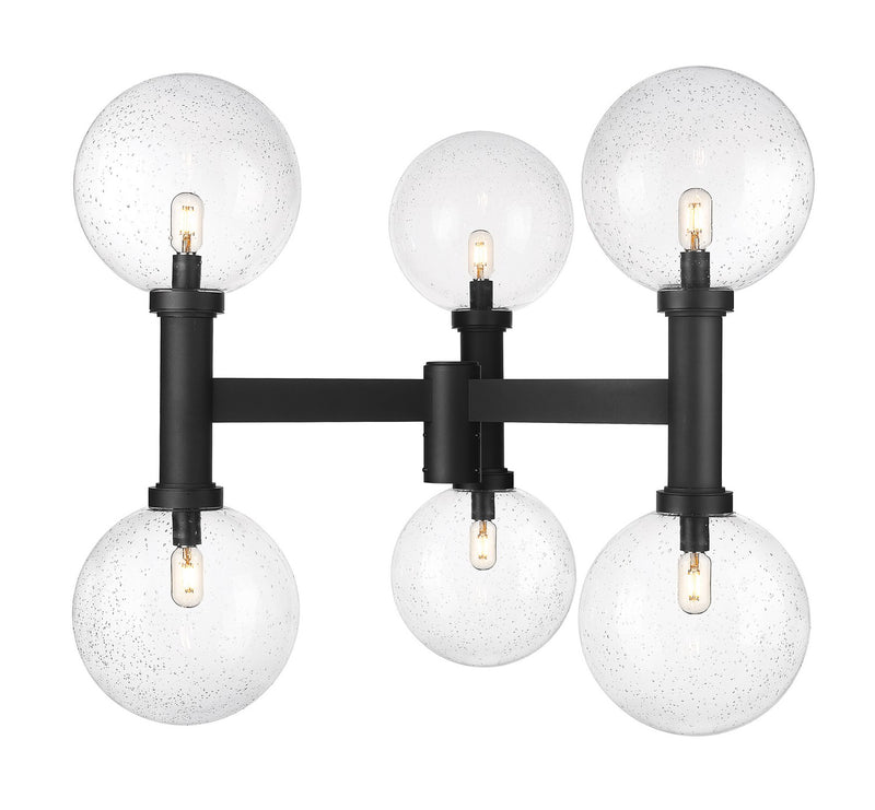 Laurent Six Light Outdoor Post Mount in Black by Z-Lite Lighting
