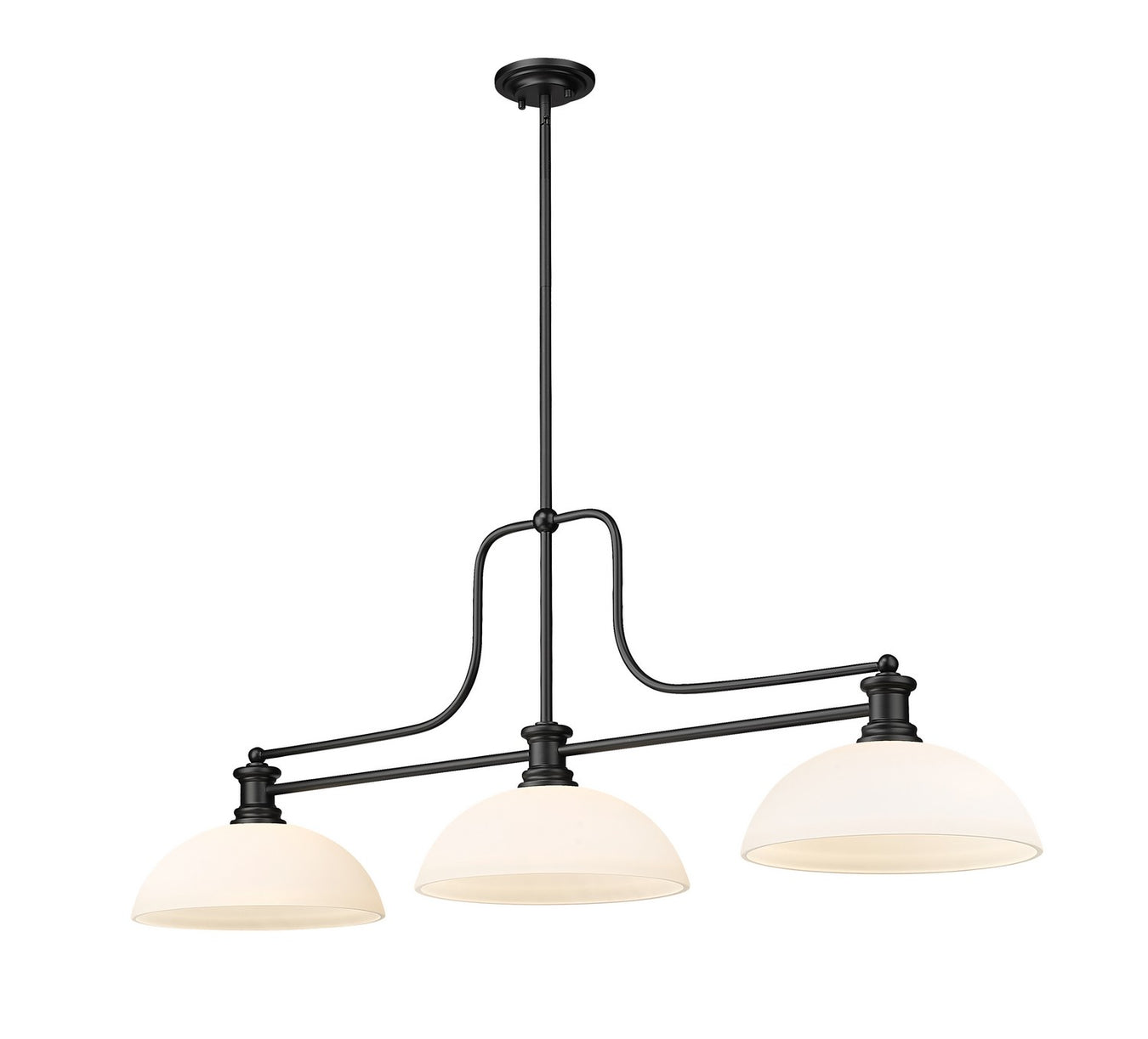 Melange Three Light Island Pendant in Matte Black by Z-Lite Lighting
