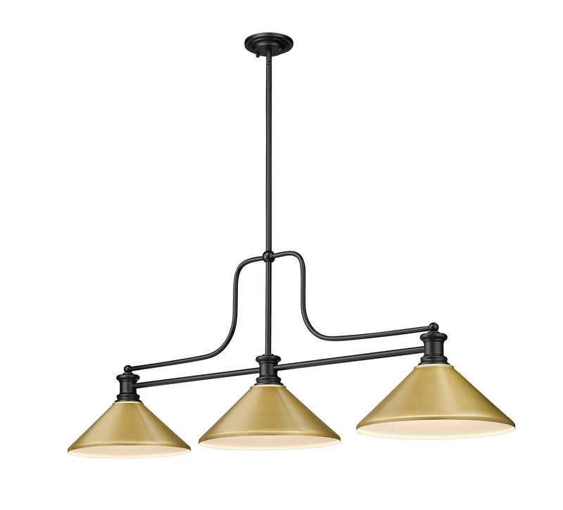 Melange Three Light Island Pendant in Matte Black by Z-Lite Lighting