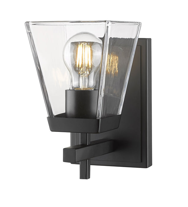 Lauren One Light Wall Sconce in Matte Black by Z-Lite Lighting