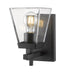 Lauren One Light Wall Sconce in Matte Black by Z-Lite Lighting