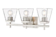 Lauren Three Light Vanity in Brushed Nickel by Z-Lite Lighting