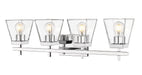 Lauren Four Light Vanity in Chrome by Z-Lite Lighting