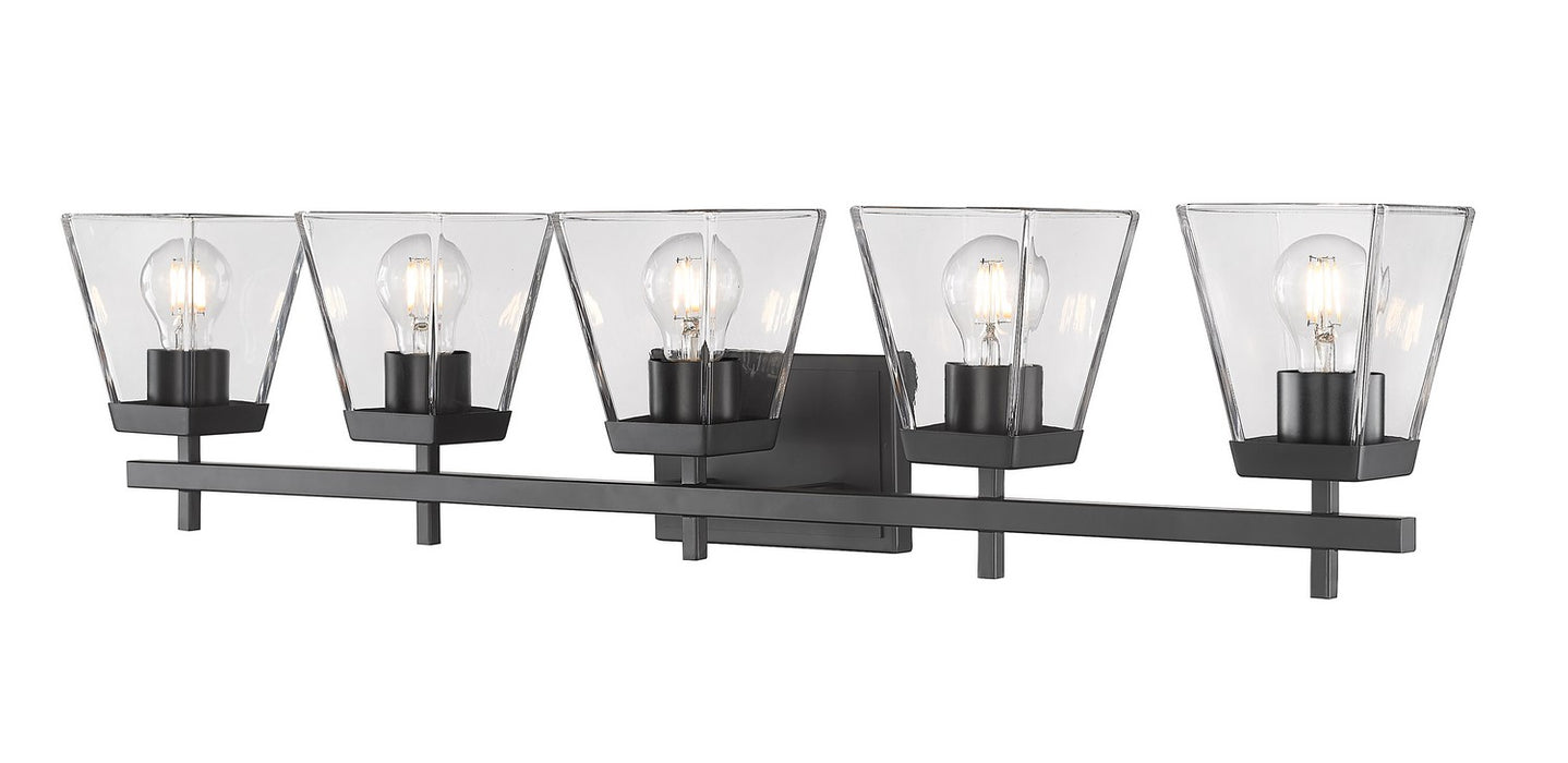 Lauren Five Light Vanity in Matte Black by Z-Lite Lighting